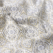 White with Gold and Black Ornate Pattern Slim Fit Full Sleeve Shirt (GP009)