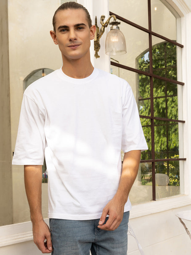 Rapper White Oversized Drop shoulder Tee by Gavin Paris