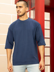 One Man Punch Dark Blue Oversize T-shirt