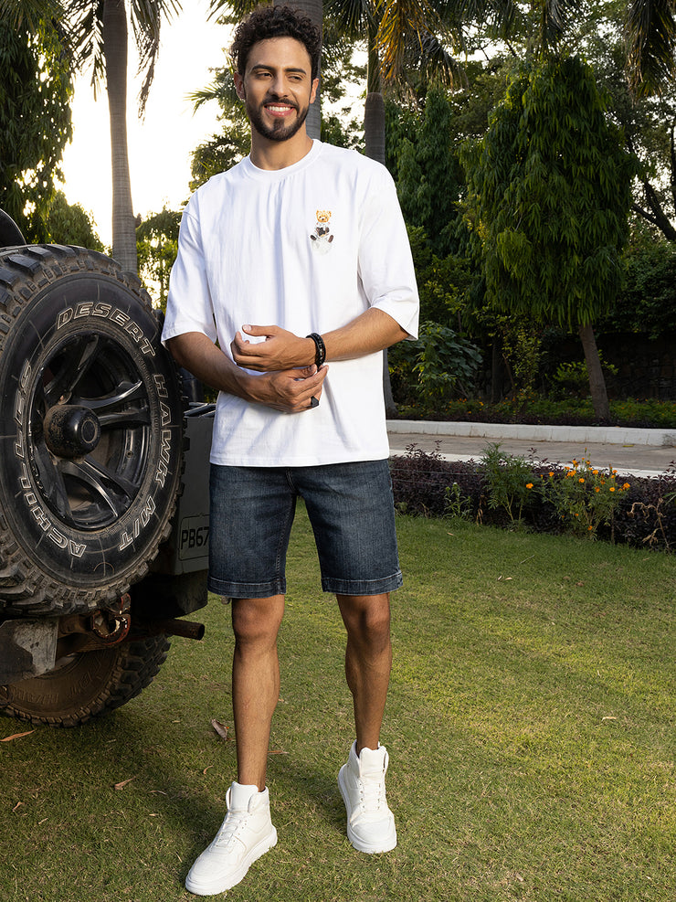 Rocket White Oversized Drop shoulder Tee by Gavin Paris