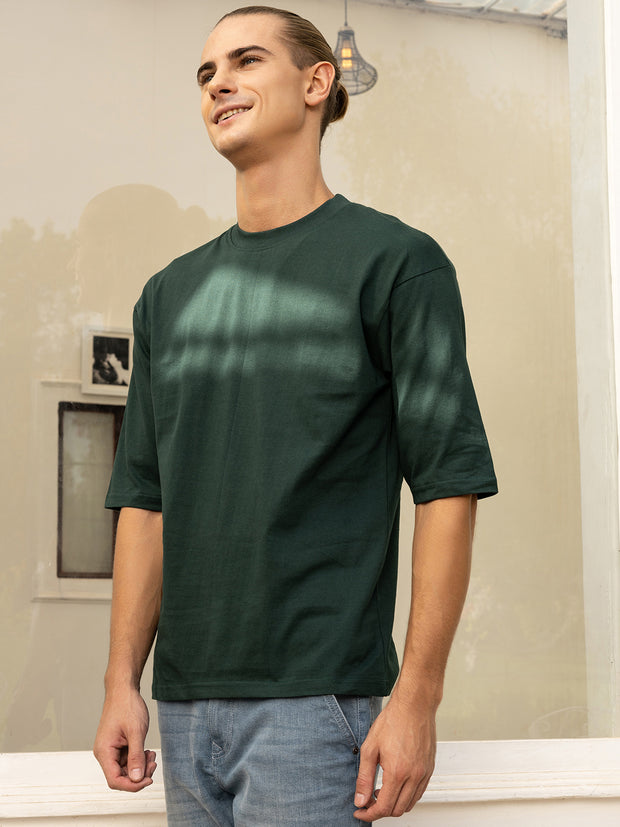 Happy Angel Dark Green Oversized Drop shoulder Tee by Gavin Paris