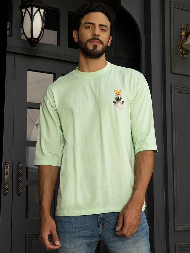 Rocket Sea Green Oversized Drop shoulder Tee by Gavin Paris