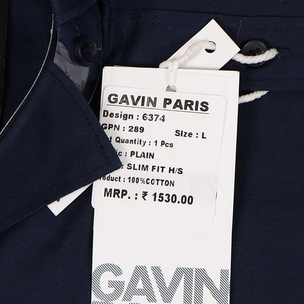 Half Sleeve Slim Fit Shirt- Classic Navy Blue (GP289)