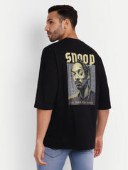 Snoop Black Drop Shoulder Oversized Tee by Gavin Paris