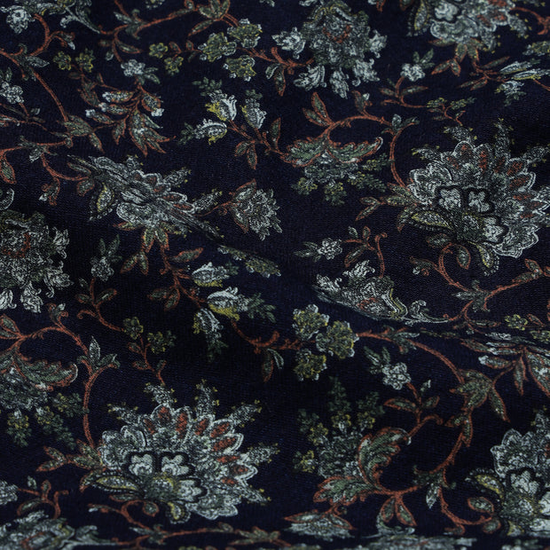 Navy Blue Floral Print Slim Fit Full Sleeve Shirt (GP143)
