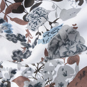 White with Multicolor Floral Pattern Slim Fit  Full Sleeve Shirt (GP052)