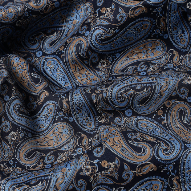 Blue Paisley Slim Fit Full-Sleeve Shirt (GP022)