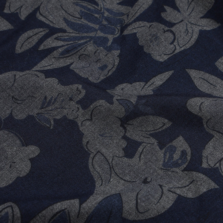 Navy Blue Floral Print Slim Fit Full Sleeve Shirt (GP145)