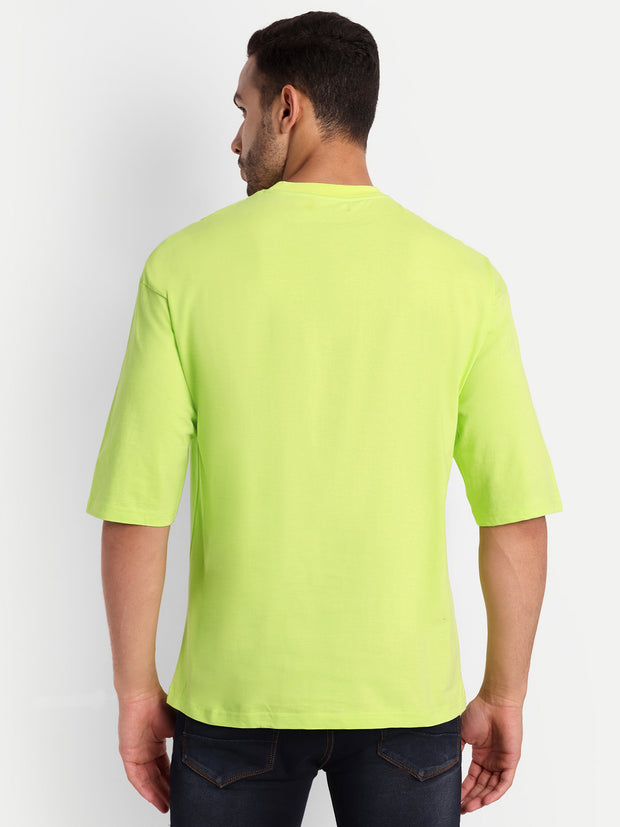 Alien Face Neon Green Drop-shoulder Oversized Unisex Tee By Gavin Paris