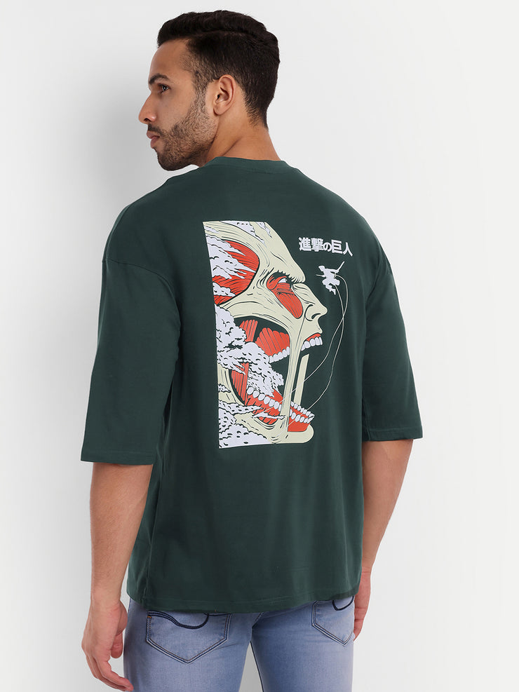 Monk Dark Green Oversized Drop Shoulder Unisex Tshirt By Gavin Paris