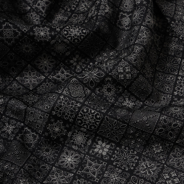 Black with Geometric Pattern Slim Fit Full Sleeve Shirt (GP012)