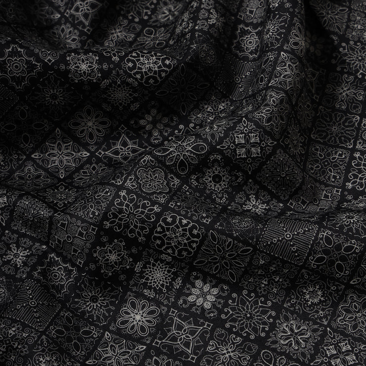 Full Sleeve Shirt - Black with Geometric Pattern (GP012)