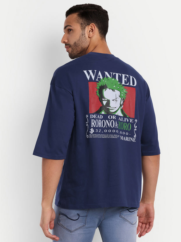 Wanted Dark Blue Back Oversize Drop shoulder Tee by Gavin Paris