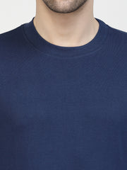 Dark Blue Plain Oversized Drop Shoulder Unisex Tshirt By Gavin Paris