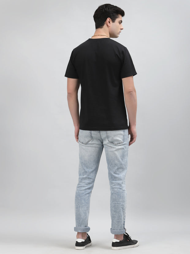 Black Plain Regular Unisex Tee