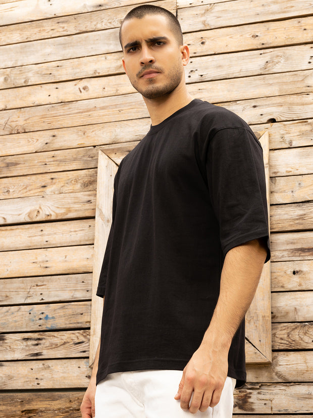 Shiva Unisex Black Drop-shoulder Oversized Tee By Gavin Paris