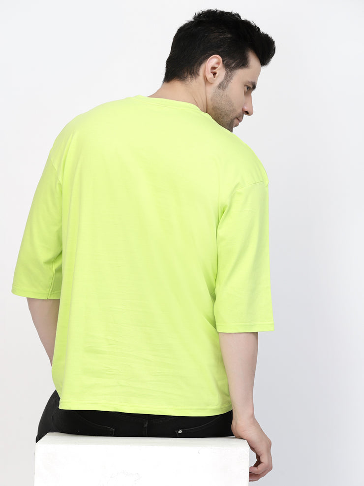 Neon Green Plain Oversized Unisex Tee By Gavin Paris