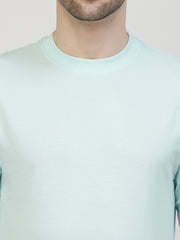 Aqua Blue Plain Oversized Drop Shoulder Unisex Tshirt By Gavin Paris