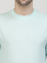 Aqua Blue Plain Oversized Drop Shoulder Unisex Tshirt By Gavin Paris