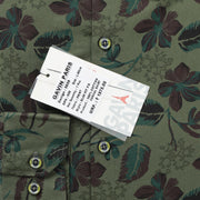 Olive Green Floral Full-Sleeve Shirt (GP039)