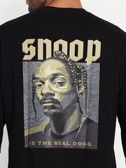 Snoop Black Drop Shoulder Oversized Tee by Gavin Paris