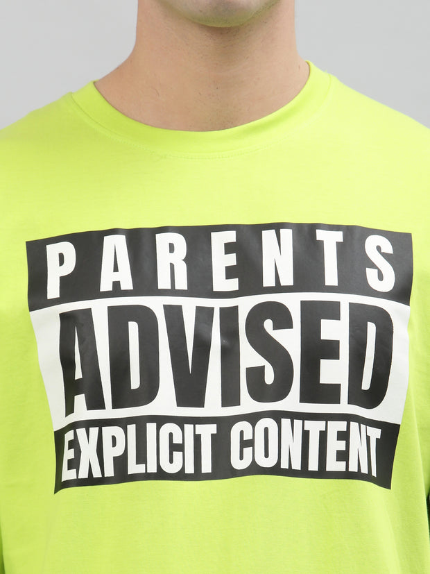 Parent Advice Neon Green Oversized Unisex T-shirt By Gavin Paris