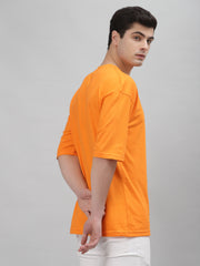 Neon Orange Unisex Plain Oversized Tee By Gavin Paris