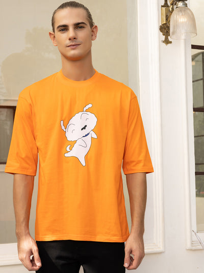 Sheru Orange Oversized Tee by Gavin Paris