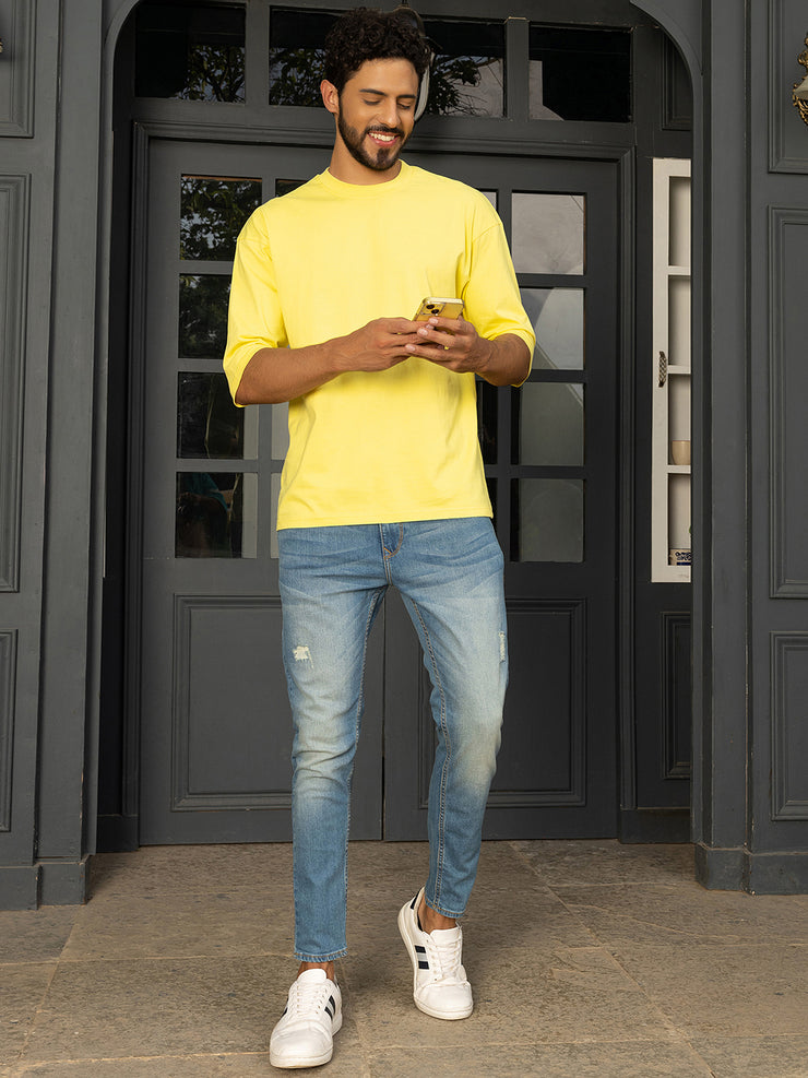 Paparazi Lemon Yellow Oversized Drop shoulder Tee by Gavin Paris