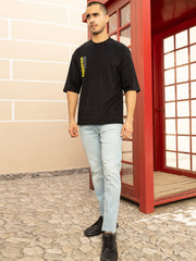 Radiation Black Both Side Printed Oversized Drop Soulder Tee