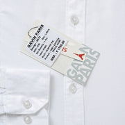 WHITE SOLID COTTON FULL SLEEVE SHIRT (GP076)