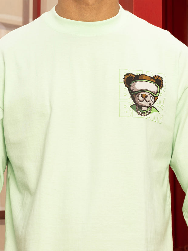Bear Sea Green Oversized T-shirt