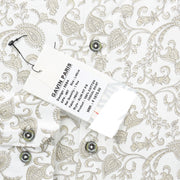 White Paisley Slim Fit Full-Sleeve Shirt (GP087)
