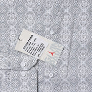 Full Sleeve Shirt - White with Grey Ornate Pattern (GP010)