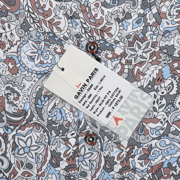 Floral Paisley Slim Fit Full-Sleeve Shirt (GP094)