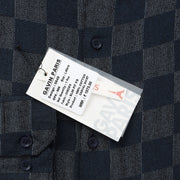Navy Blue Checkered Pattern Slim Fit Full Sleeve Shirt (GP005)