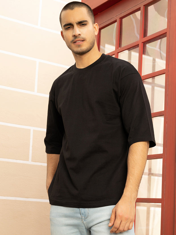 Cute Is Crime Black Oversized Drop shoulder Tee by Gavin Paris