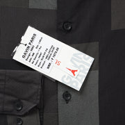 Black and Grey Block Pattern Slim Fit Full Sleeve Shirt (GP048)