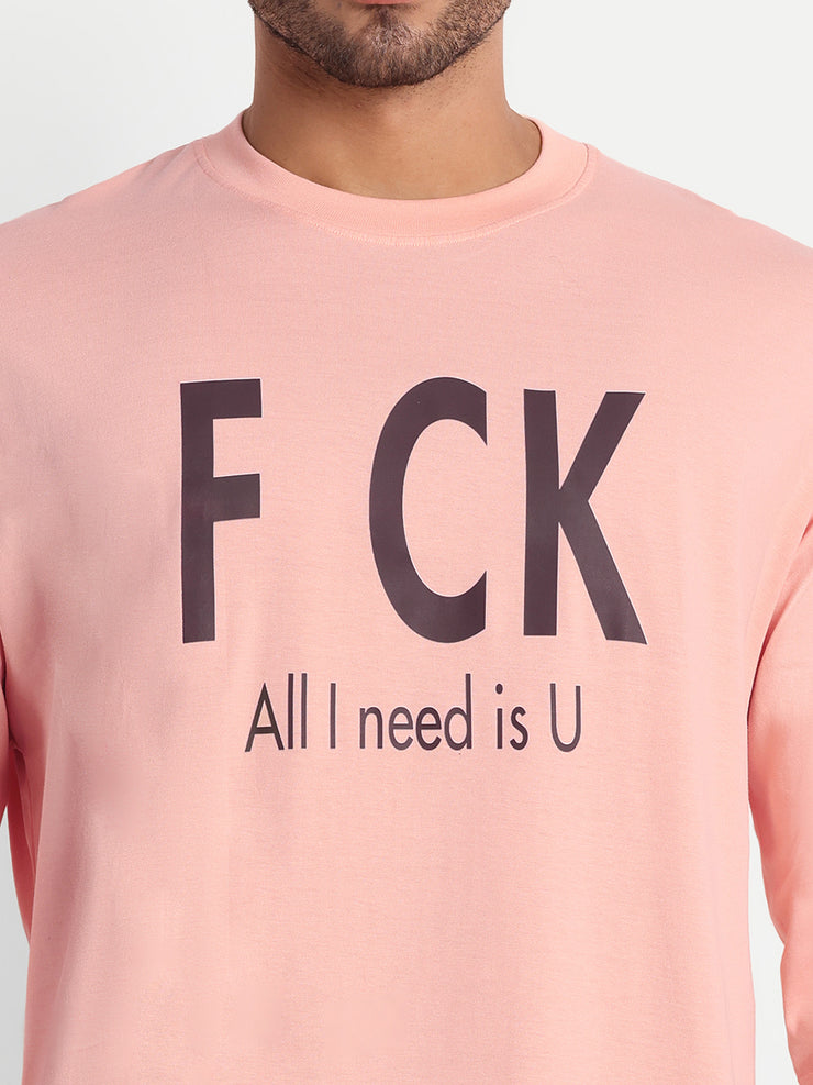 FCK Peach Drop-shoulder Oversized T-shirt