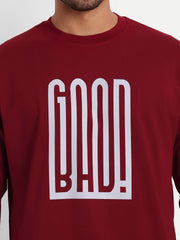 Good Bad Red Oversized Tee by Gavin Paris