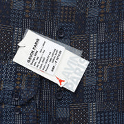Navy Blue with Geometric Pattern Full Sleeve Shirt (GP104)