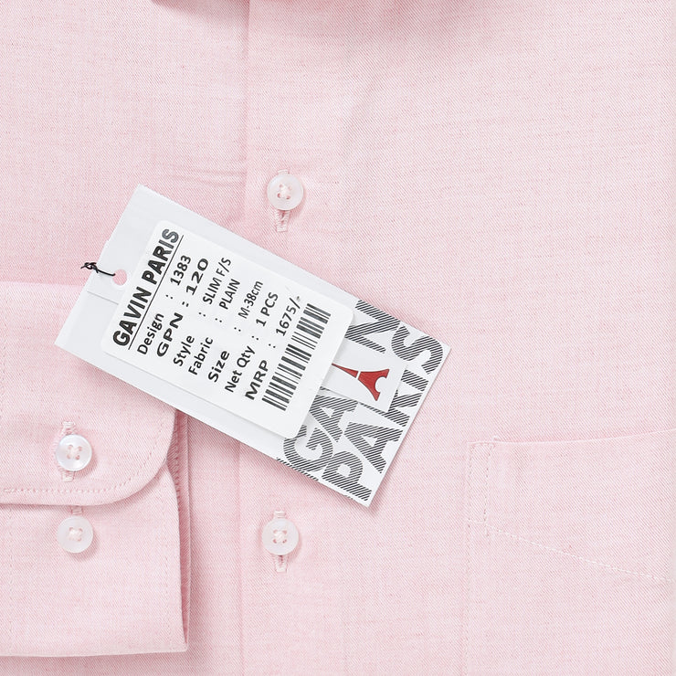 Pink Slim Fit Full-Sleeve Shirt With Pocket (GP234)