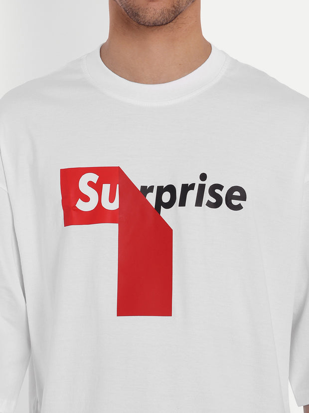 Surprise White Oversized Tee by Gavin Paris