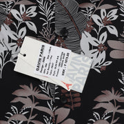 Half Sleeve Slim Fit Shirt - Black with Grey Floral Pattern (GP054)