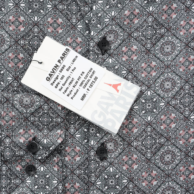 Torquise Printed Cotton Full Sleeve Shirt (GP103)