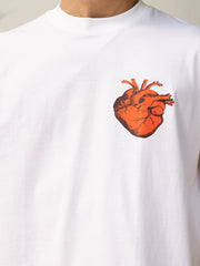 Red Heart White Oversized Unisex Tee By Gavin Paris