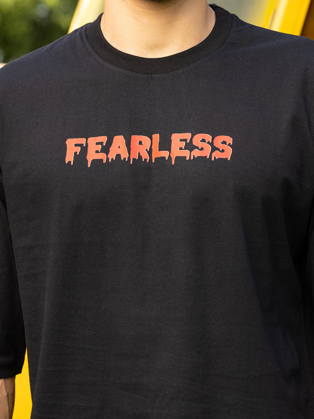Fearless Black Oversized Drop shoulder Tee by Gavin Paris