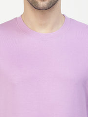 Lavender Plain Cotton Oversized Tee by Gavin Pairs