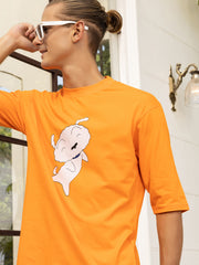 Sheru Orange Oversized Tee by Gavin Paris