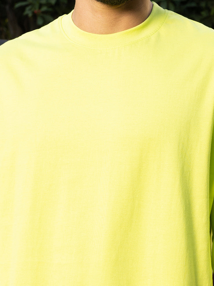 London Neon Green Oversized Drop shoulder Tee by Gavin Paris